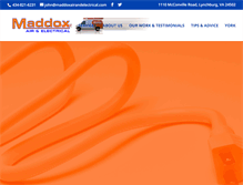 Tablet Screenshot of maddoxairandelectrical.com